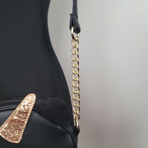 Betsey Johnson Black and Gold Unicorn Crossbody Bag - Picture 4 of 13